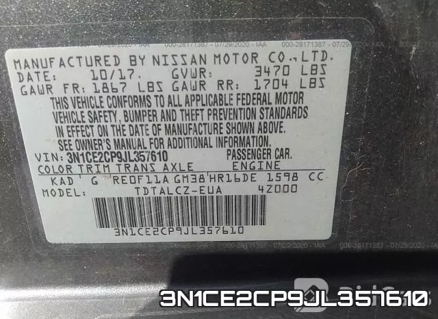 3N1CE2CP9JL357610 фото 10