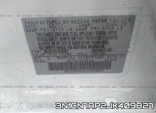 3N1CN7AP2JK409827 фото 10
