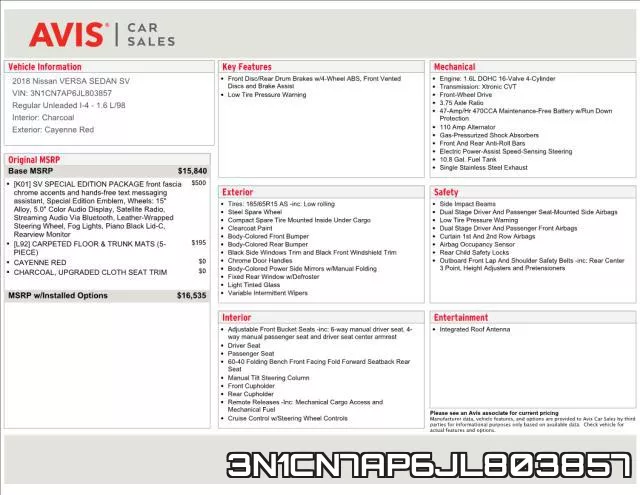 3N1CN7AP6JL803857 фото 2