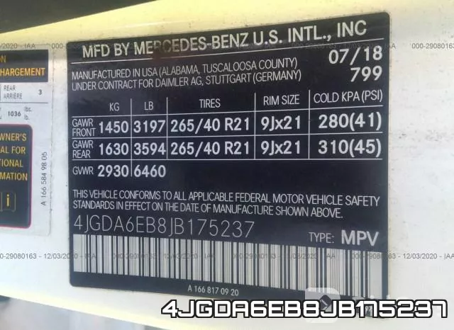 4JGDA6EB8JB175237 фото 10