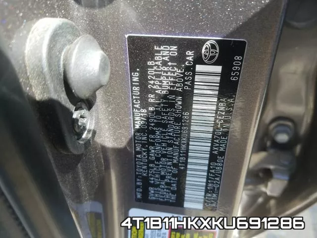4T1B11HKXKU691286 фото 2