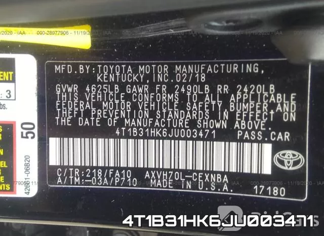4T1B31HK6JU003471 фото 10