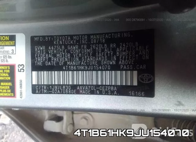 4T1B61HK9JU154070 фото 10