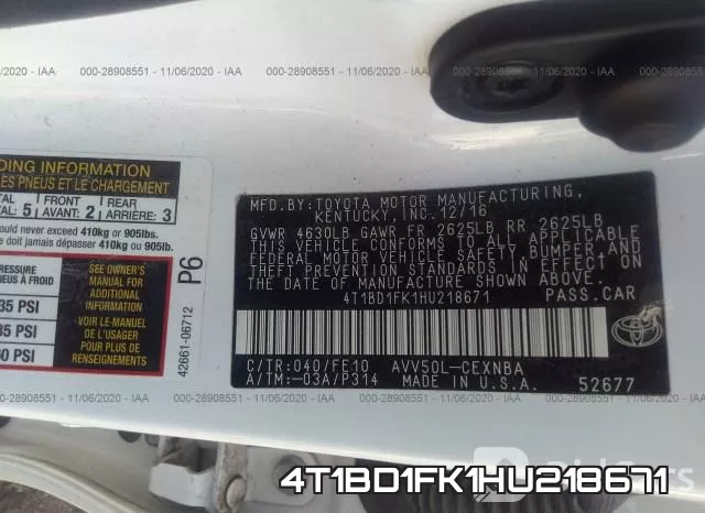 4T1BD1FK1HU218671 фото 10