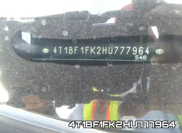 4T1BF1FK2HU777964 фото 10