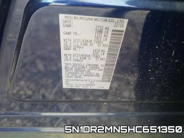 5N1DR2MN5HC651350 фото 2