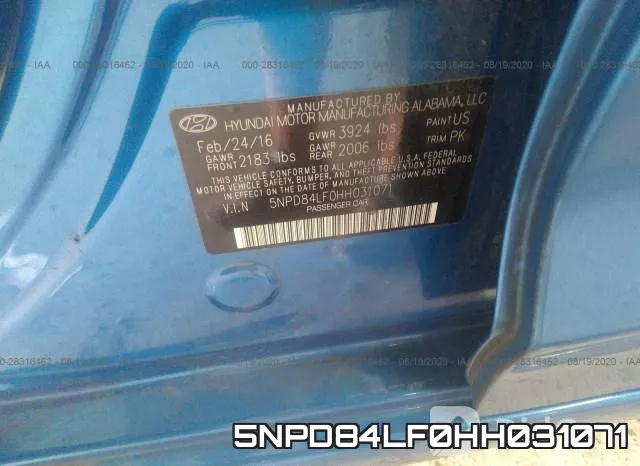 5NPD84LF0HH031071 фото 10