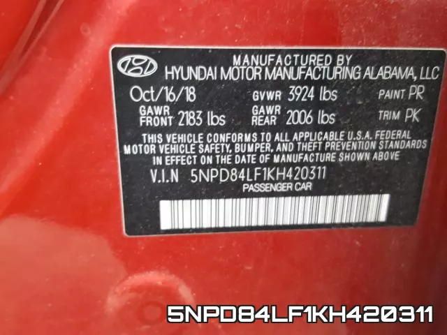 5NPD84LF1KH420311 фото 2
