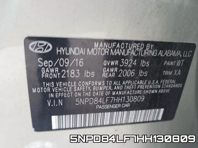 5NPD84LF7HH130809 фото 2