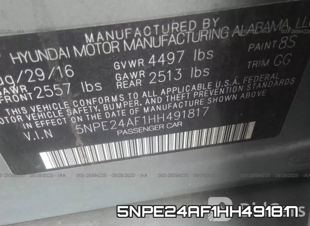 5NPE24AF1HH491817 фото 10