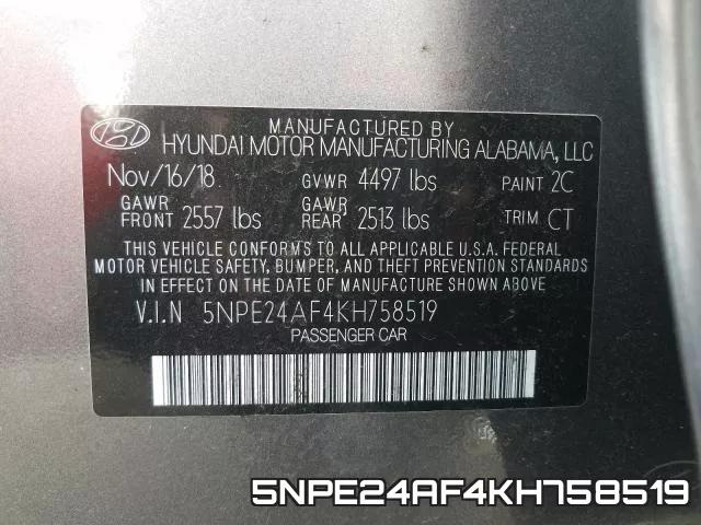 5NPE24AF4KH758519 фото 2