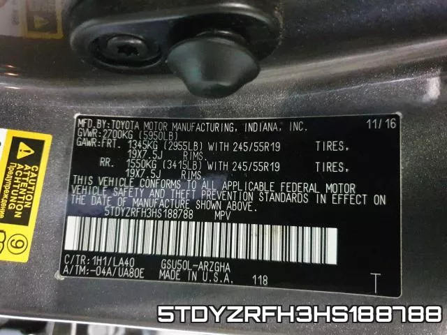 5TDYZRFH3HS188788 фото 2