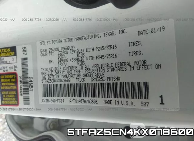5TFAZ5CN4KX078600 фото 10