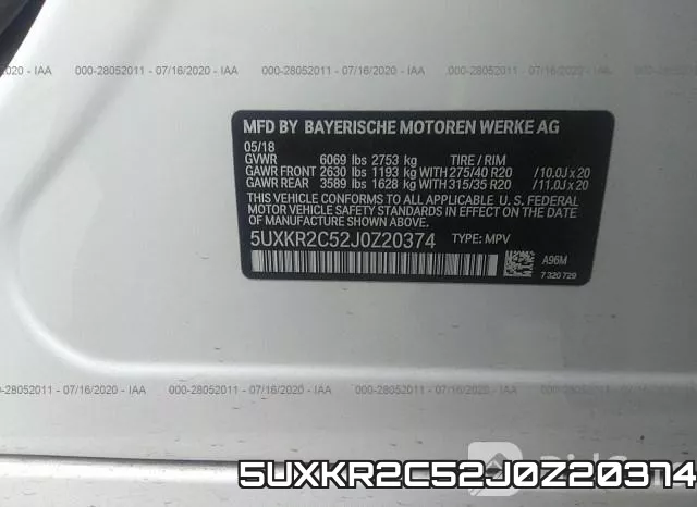 5UXKR2C52J0Z20374 фото 10