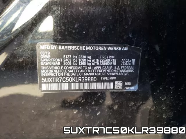 5UXTR7C50KLR39880 фото 2