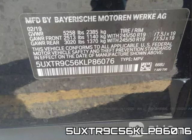 5UXTR9C56KLP86076 фото 10