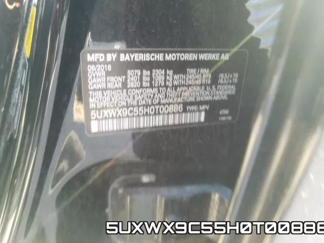 5UXWX9C55H0T00886 фото 2