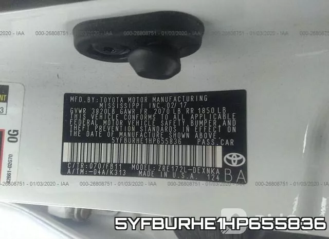 5YFBURHE1HP655836 фото 9