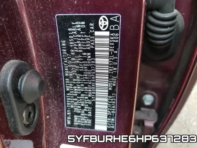 5YFBURHE6HP637283 фото 2