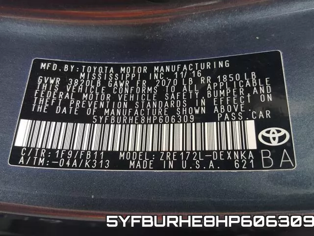 5YFBURHE8HP606309 фото 2