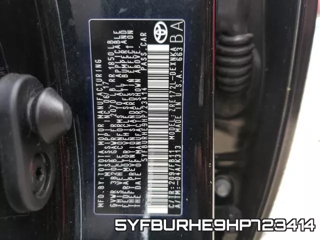 5YFBURHE9HP723414 фото 2