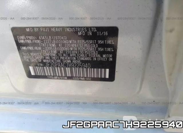 JF2GPAAC7H9225940 фото 10
