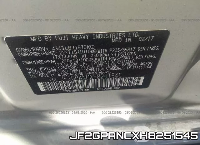 JF2GPANCXH8251545 фото 10
