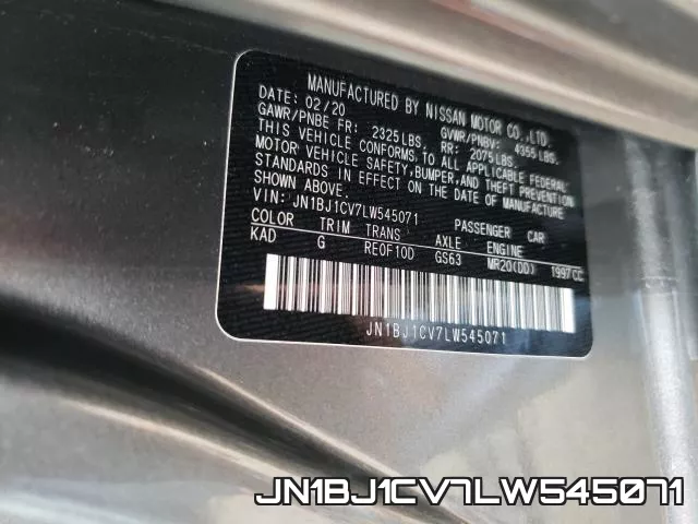 JN1BJ1CV7LW545071 фото 2