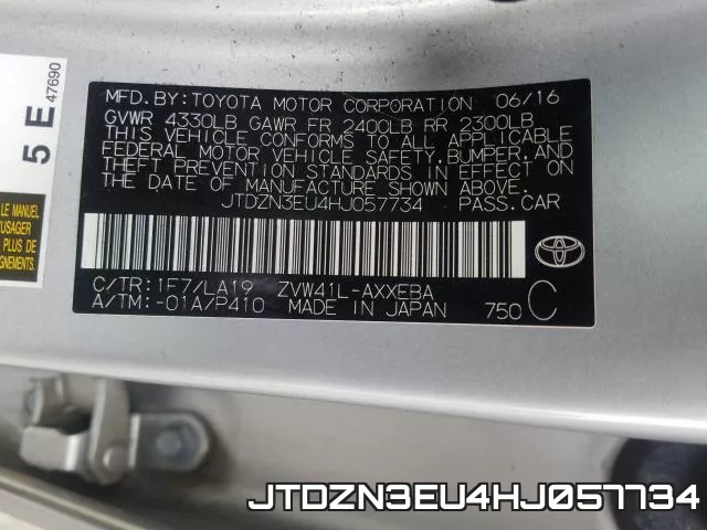 JTDZN3EU4HJ057734 фото 2
