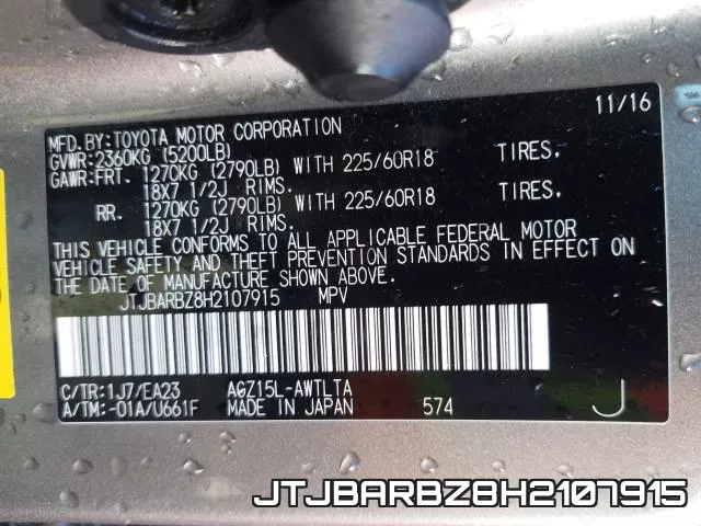 JTJBARBZ8H2107915 фото 2