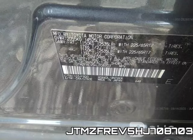 JTMZFREV5HJ708703 фото 10