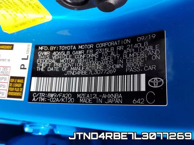 JTND4RBE7L3077269 фото 2
