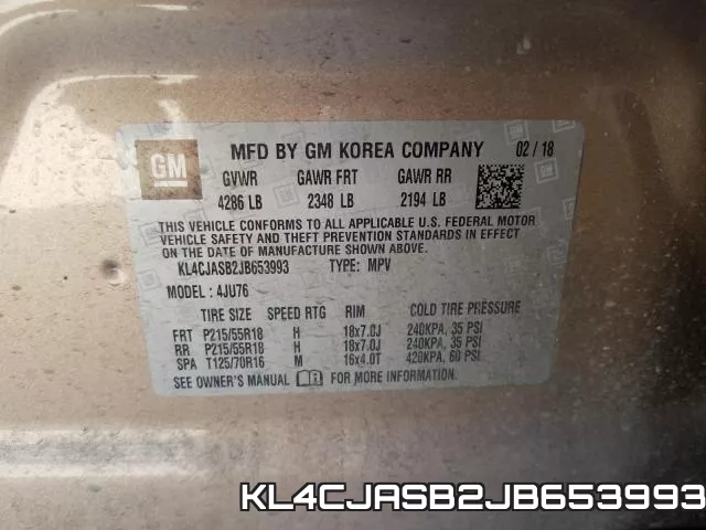 KL4CJASB2JB653993 фото 2