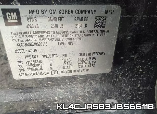 KL4CJASB3JB566118 фото 10