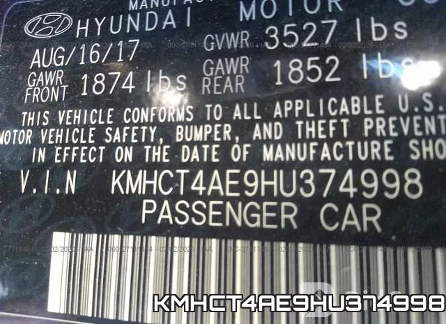 KMHCT4AE9HU374998 фото 10