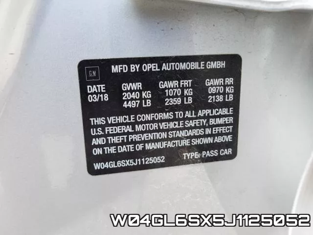 W04GL6SX5J1125052 фото 2