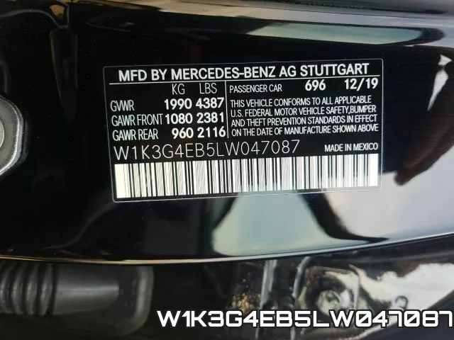 W1K3G4EB5LW047087 фото 2