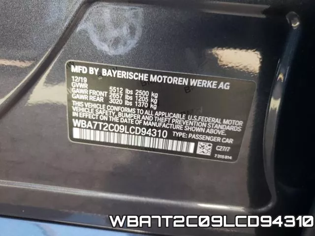 WBA7T2C09LCD94310 фото 2