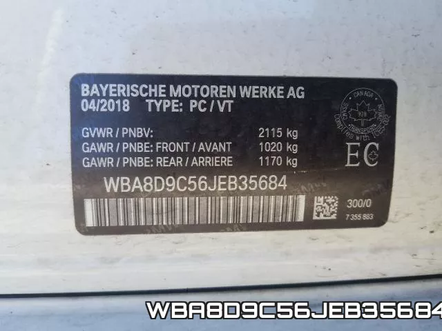 WBA8D9C56JEB35684 фото 2