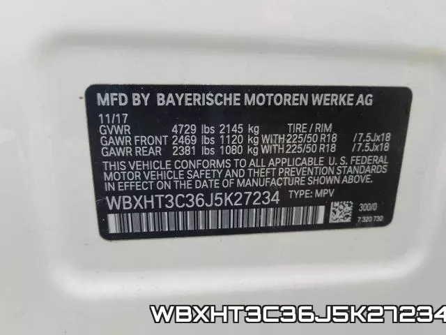 WBXHT3C36J5K27234 фото 2