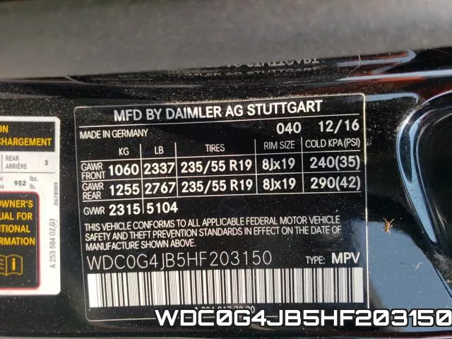 WDC0G4JB5HF203150 фото 2