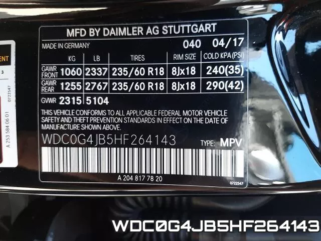 WDC0G4JB5HF264143 фото 2