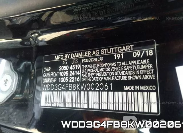 WDD3G4FB8KW002061 фото 10
