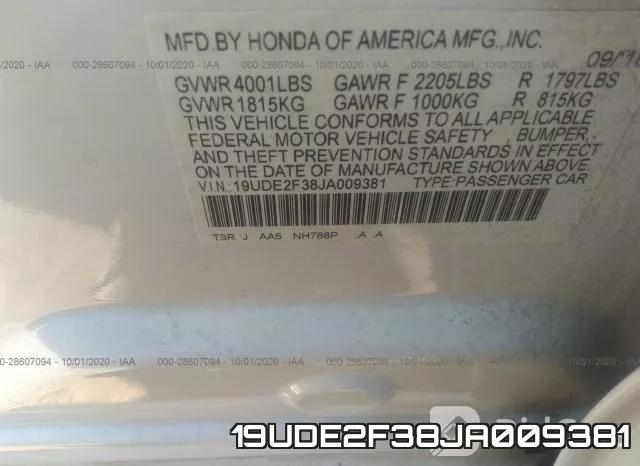 19UDE2F38JA009381 фото 10