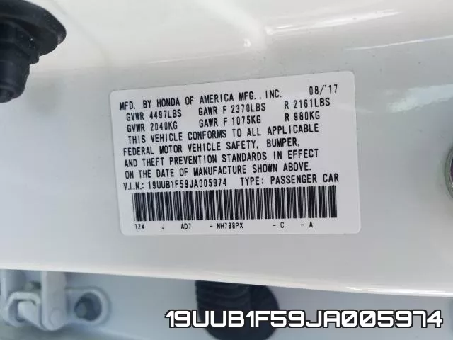19UUB1F59JA005974 фото 2
