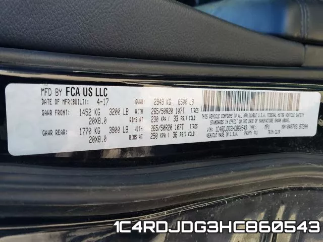 1C4RDJDG3HC860543 фото 2