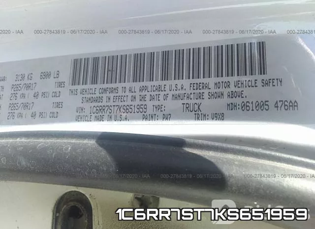 1C6RR7ST7KS651959 фото 10