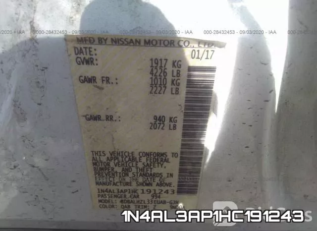 1N4AL3AP1HC191243 фото 10