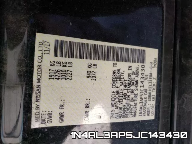 1N4AL3AP5JC143430 фото 2