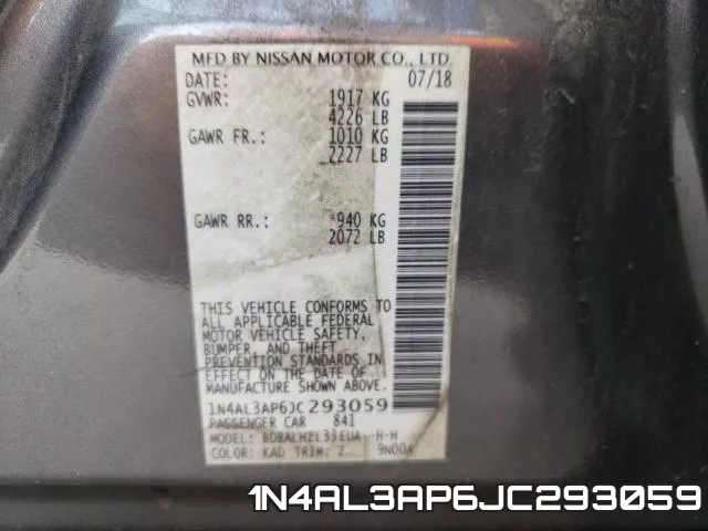 1N4AL3AP6JC293059 фото 2